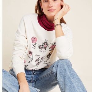 Anthropologie Floral Sweatshirt